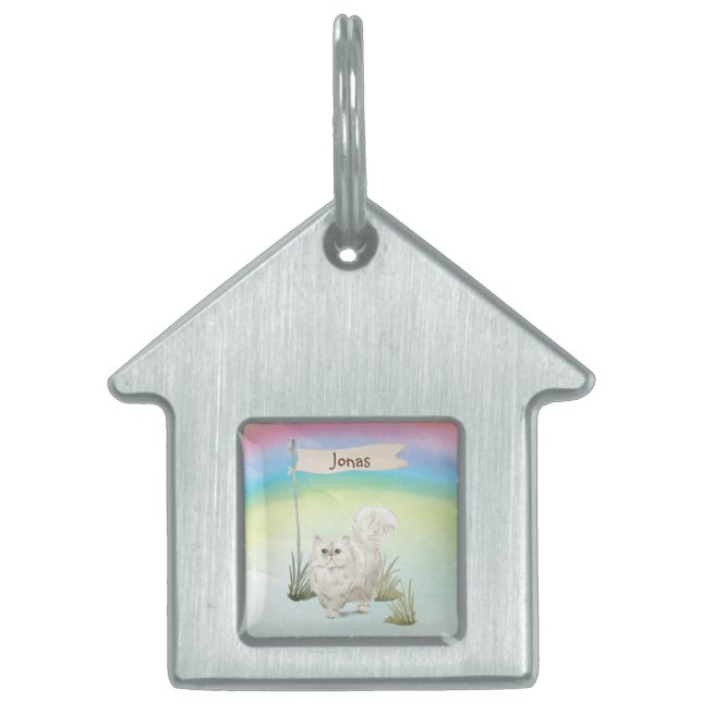 Custom Name Persian Cat Pet ID Tag (Front)