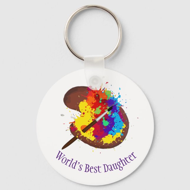 Custom Name Personalised Artist Art Daughter Key Ring (Front)