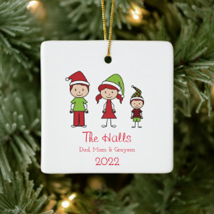 Custom Name Personalised Family Christmas Ceramic  Ornament
