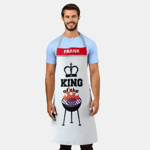 Custom Name Personalised Funny King of the Grill Apron