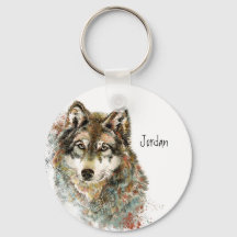 Custom Name Personalised Grey Wolf
