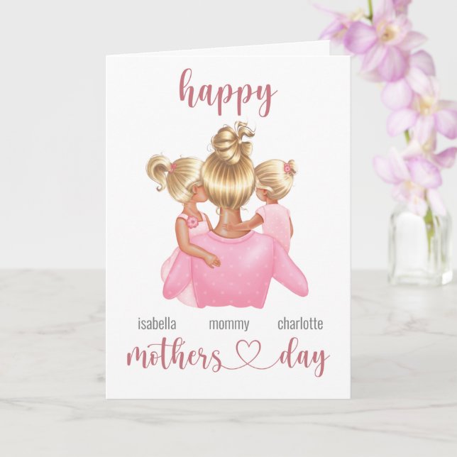 Custom Name Personalised Happy Mothers Day Card (Orchid)