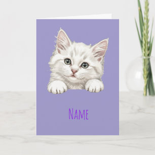 Custom Name Personalised Kitten Art Gift Card