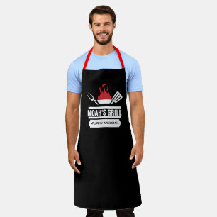 Custom Name Personalised Meme BBQ Black Chef Apron