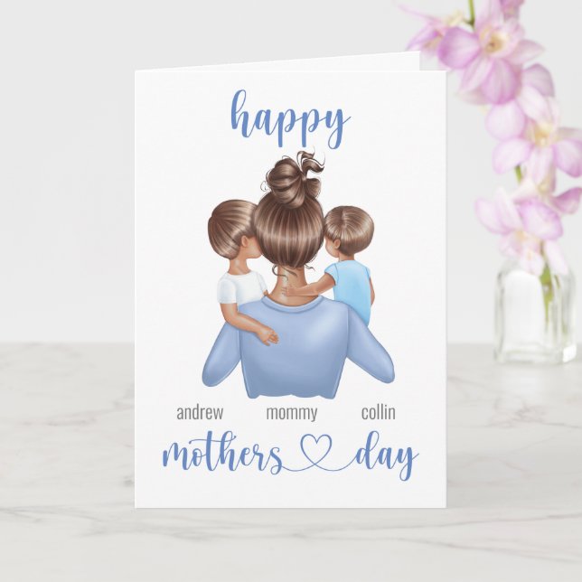 Custom Name Personalised Mothers Day Card (Orchid)