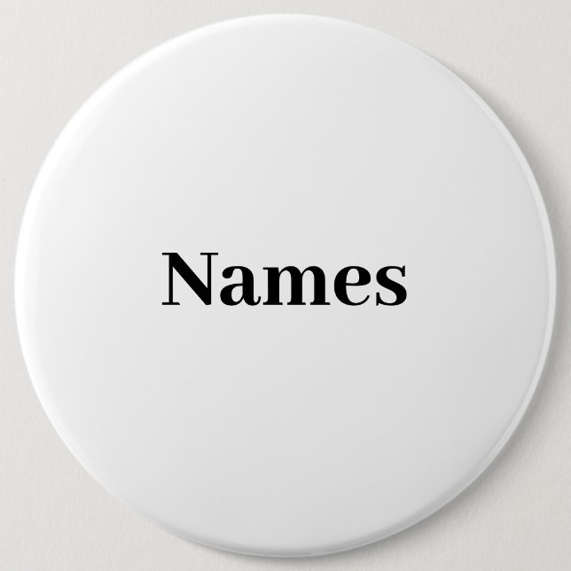 Custom Name Personalised Text 6 Cm Round Badge (Front)