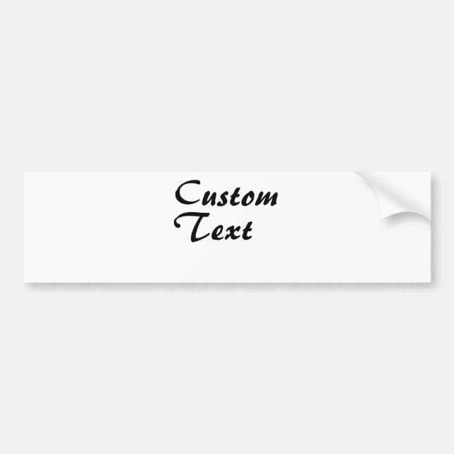 Custom Name Personalised Text   Bumper Sticker (Front)