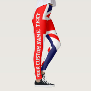 Custom Name Personalised Union Jack British Flag Leggings