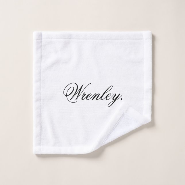 Custom Name Personalized Classic White Wash Cloth (Wash Cloth)