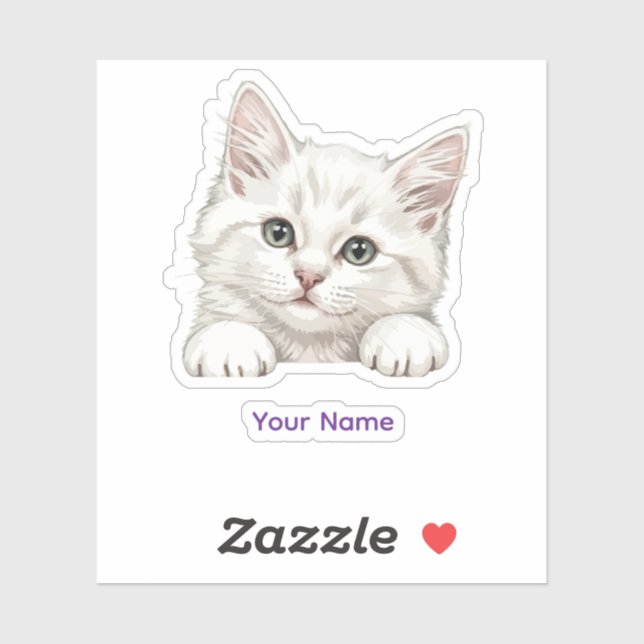 Custom Name Personalized Kitten Art Gift (Sheet)