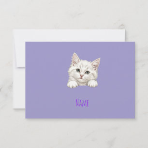 Custom Name Personalized Kitten Art Gift Thank You Card