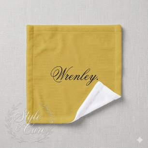 Custom Name Personalized Metallic Gold Wash Cloth