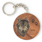 Custom Name Personalized Wolf & Tracks