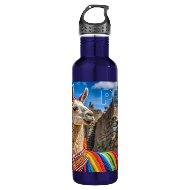 Custom Name Peru Llama 710 Ml Water Bottle (Front)