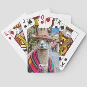 Custom Name Peru Llama Playing Cards
