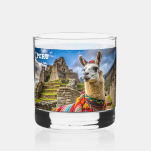 Custom Name Peru Llama Whiskey Glass