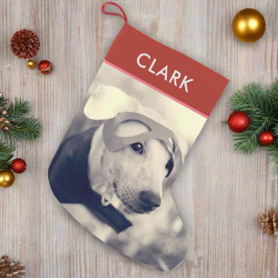 Custom Name & Pet Photo l Cute Puppy Dog Lover Small Christmas Stocking