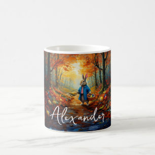 Custom Name Peter Easter Bunny with Easter Eggs Coffee Mug