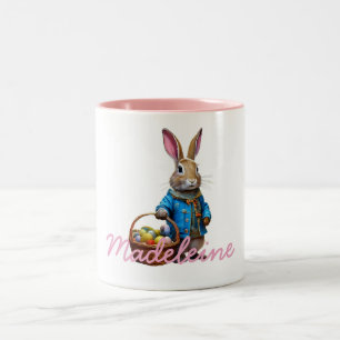 Custom Name Peter Easter Egg Basket Two-Tone Coffee Mug