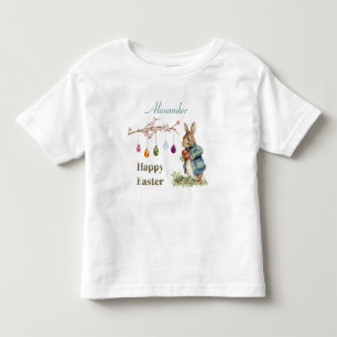 Custom Name Peter the Easter Rabbit Easter Eggs  Toddler T-Shirt