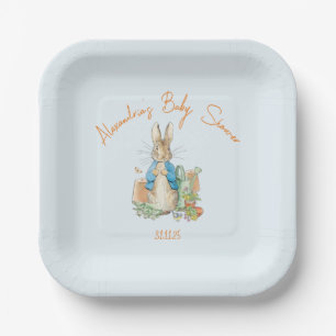 Custom Name Peter the rabbit Baby shower Paper Plate