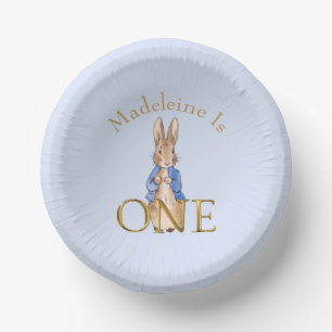 Custom Name Peter the rabbit First Birthday ONE Paper Plate