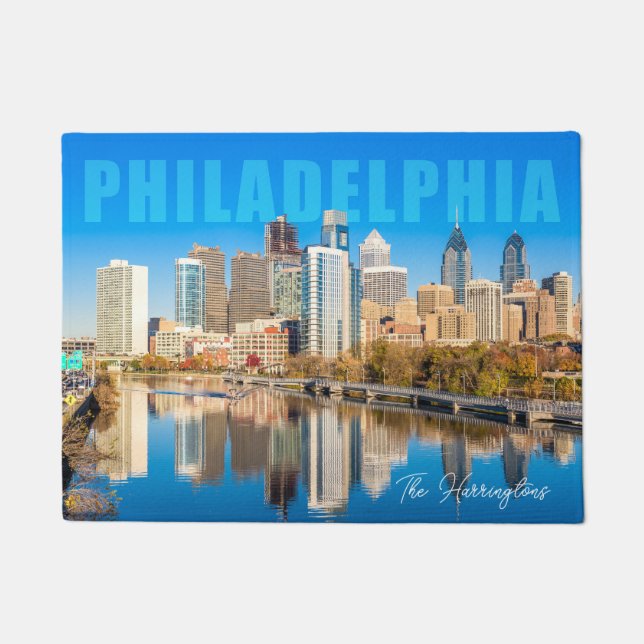 Custom Name Philadelphia Pennsylvania Doormat (Front)