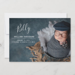 Custom Name Photo Collage Baby Boy Newborn Birth Announcement