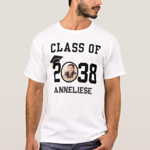 Custom Name, Photo, Handprint Class of 2038  T-Shi T-Shirt