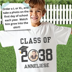 Custom Name, Photo, Handprint Class of 2038 T-Shirt
