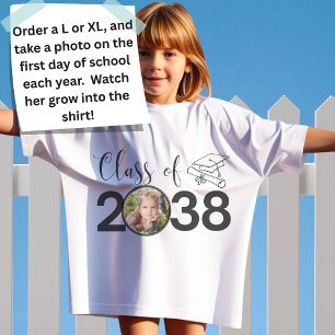 Custom Name, Photo, Handprint Class of 2038 T-Shirt