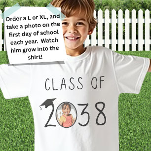 Custom Name, Photo, Handprint Class of 2038 T-Shirt