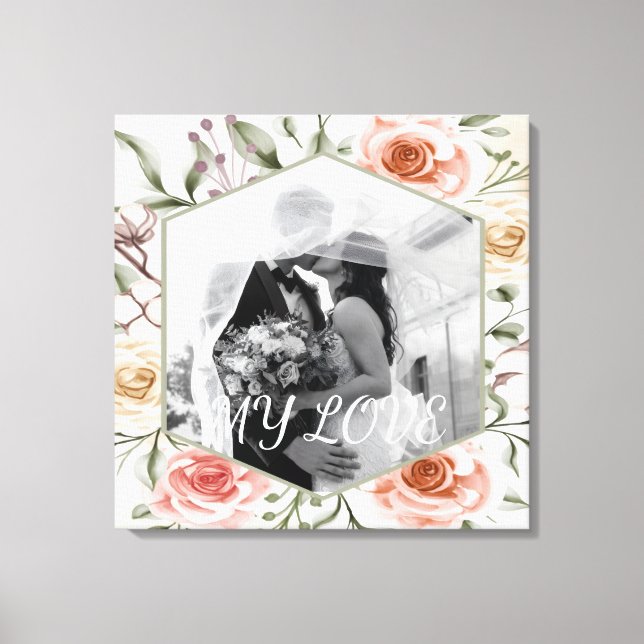 Custom Name Photo Stretched Canvas Print (Front)