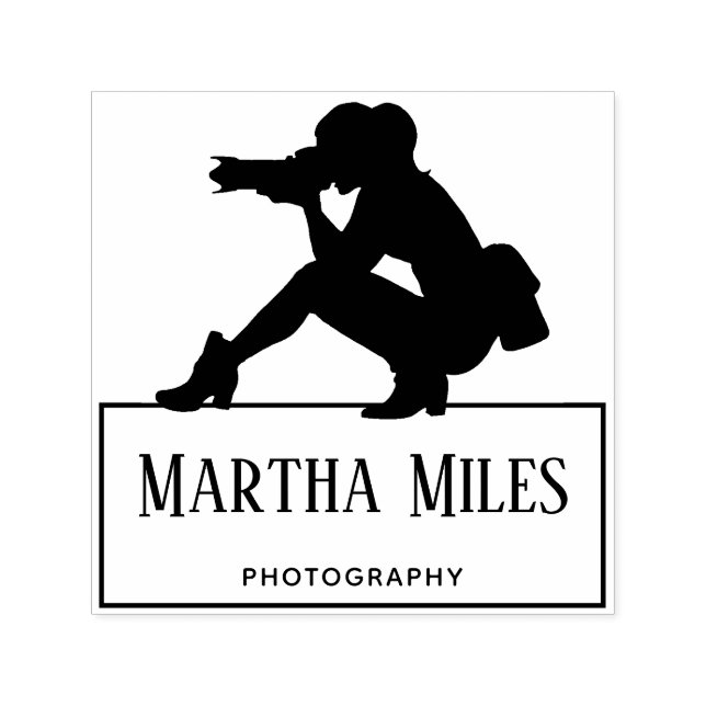 Custom Name Photography Female Photographer Logo Self-inking Stamp (Design)