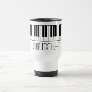 Custom Name Piano Keys Keyboard Teacher Student Travel Mug