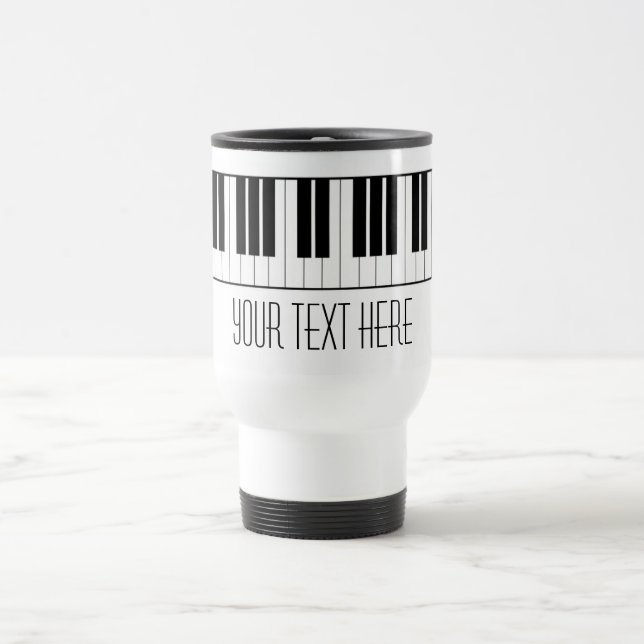 Custom Name Piano Keys Keyboard Teacher Student Travel Mug (Center)