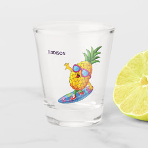 Custom Name Pineapple Surfer Shot Glass