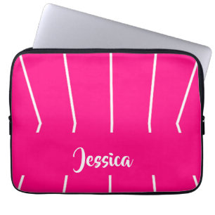 Custom name pink and white laptop sleeve