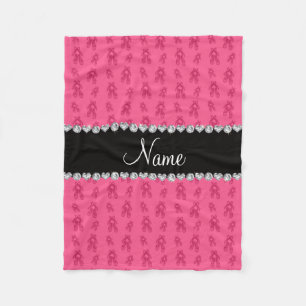 Custom name pink ballet shoes fleece blanket