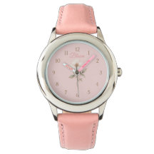 Custom Name Pink Floral Aesthetic Women's Watch