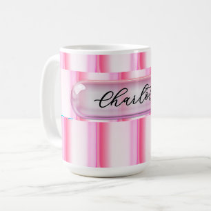 Custom Name Pink Glass Effect Personalised Girl Coffee Mug