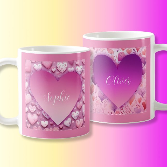  Custom name Pink heart coffee mug (Creator Uploaded)