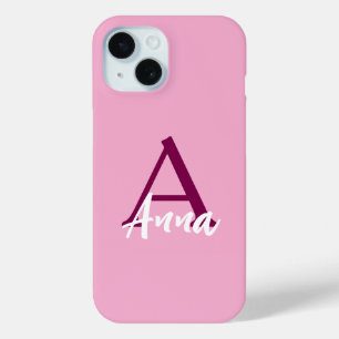 Custom Name Pink iPhone 15 Case