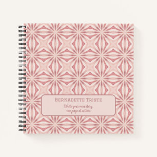 Custom Name Pink Modern Floral Chic Pretty Girly  Notebook