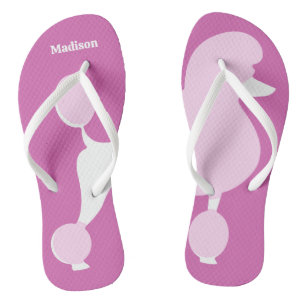 Custom Name Pink Poodle Jandals