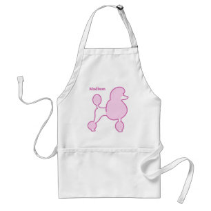 Custom Name Pink Poodle Standard Apron