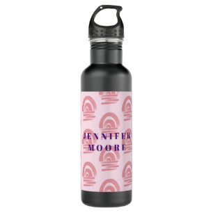 Custom Name Pink Rainbow Pattern 710 Ml Water Bottle