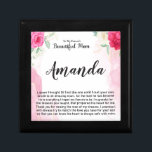 Custom Name Pink Rose Message for Fiancé's Mum Gift Box<br><div class="desc">Say 'I love you' to your future mother-in-law in a unique and meaningful way with our custom name pink rose message artwork. This stunning piece of design boasts a pink rose and a personalised text charm of your choice - her name, a special message, or a memorable date. This design...</div>