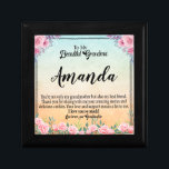 Custom Name Pink Rose Message for Grandma Gift Box<br><div class="desc">Honour the special bond you share with your grandmother with our custom name pink rose message artwork. This design is the perfect way to show your love and appreciation for all she does. Personalise it with her name for a truly unique and touching gift. Order now to make her feel...</div>