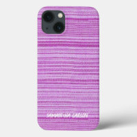 Custom name pink stripes textiled
